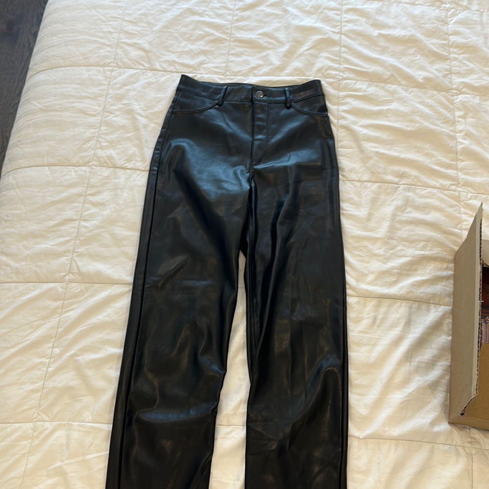 DYNAMITE Gisele Faux Leather Straight Pants